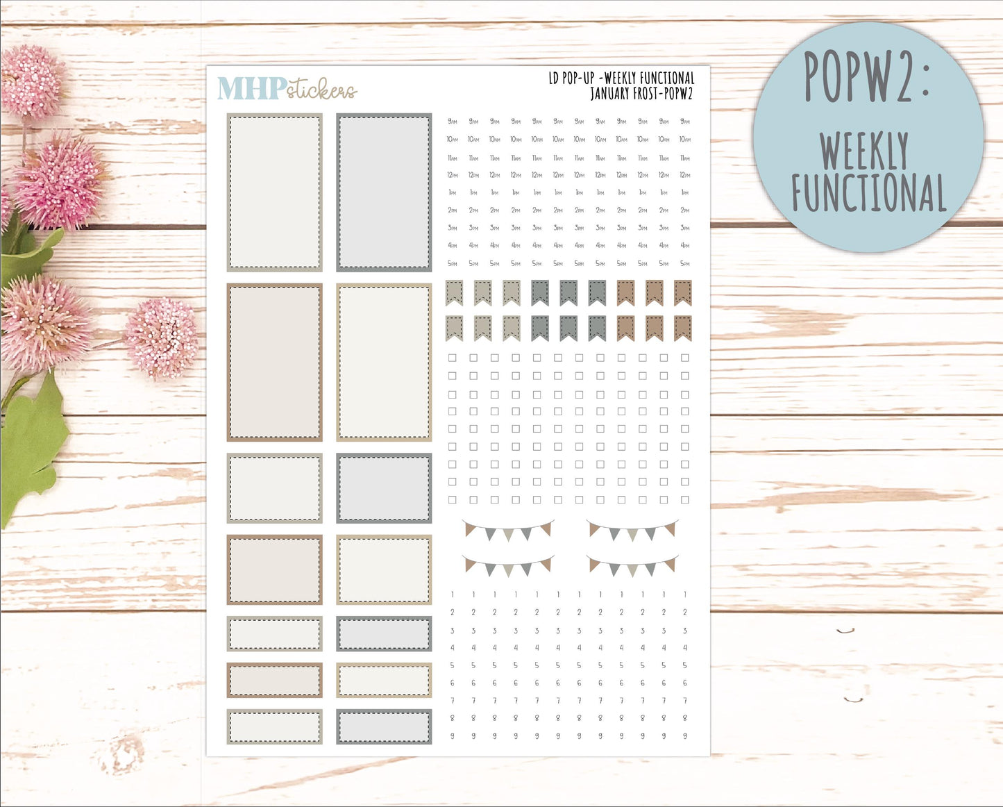 JANUARY 2026 Stickers for The Jo, Laurel Denise Planner (Formerly Pop-Up Planner) "January Frost" || POP