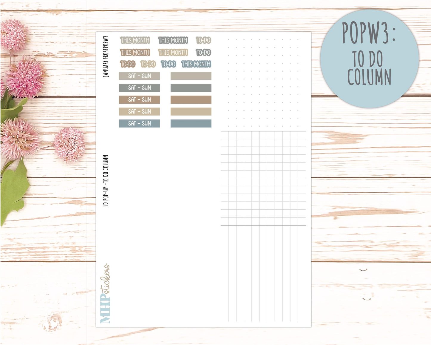 JANUARY 2026 Stickers for The Jo, Laurel Denise Planner (Formerly Pop-Up Planner) "January Frost" || POP