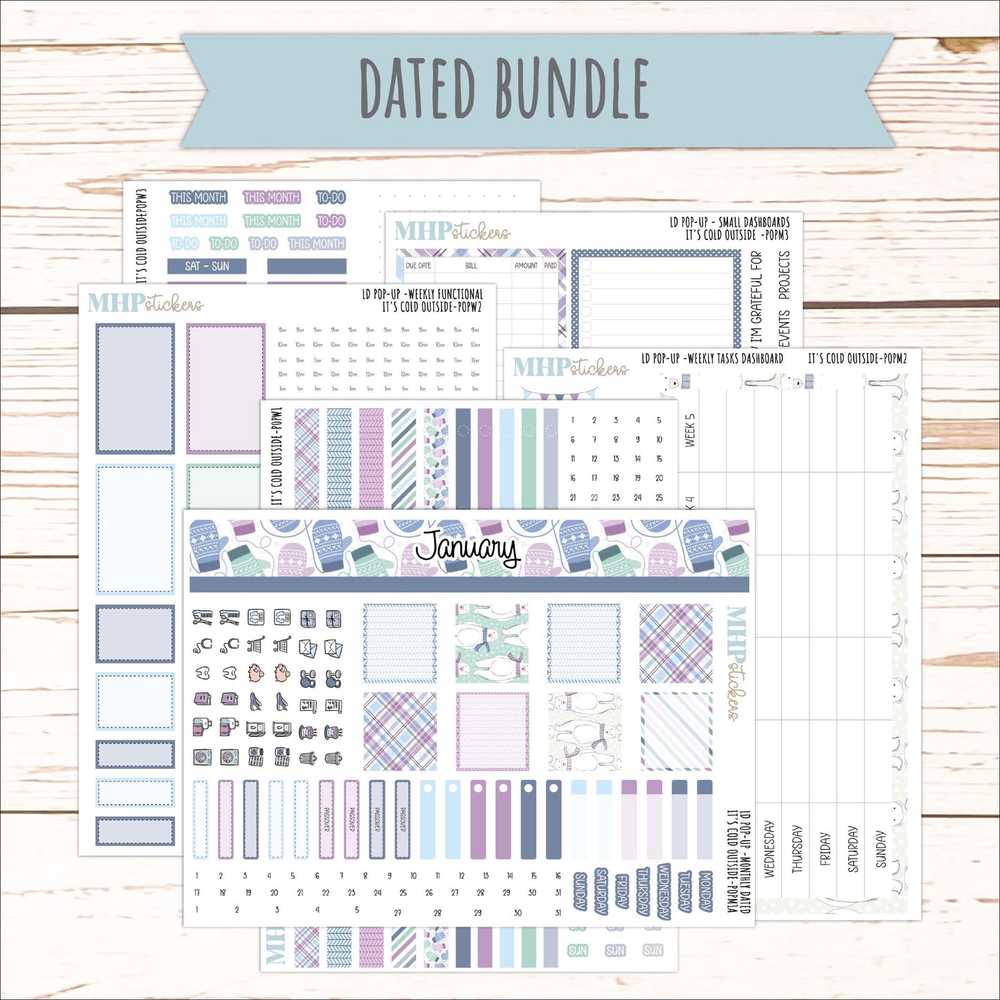 JANUARY 2026 Stickers for The Jo, Laurel Denise Planner (Formerly Pop-Up Planner) "It's Cold Outside" || POP