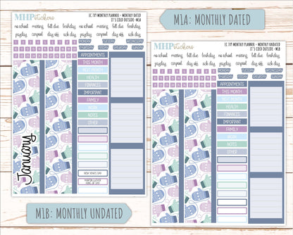 JANUARY Monthly Kit for 7x9 Erin Condren Planners. 2026 Collection "it's Cold outside" || ECM
