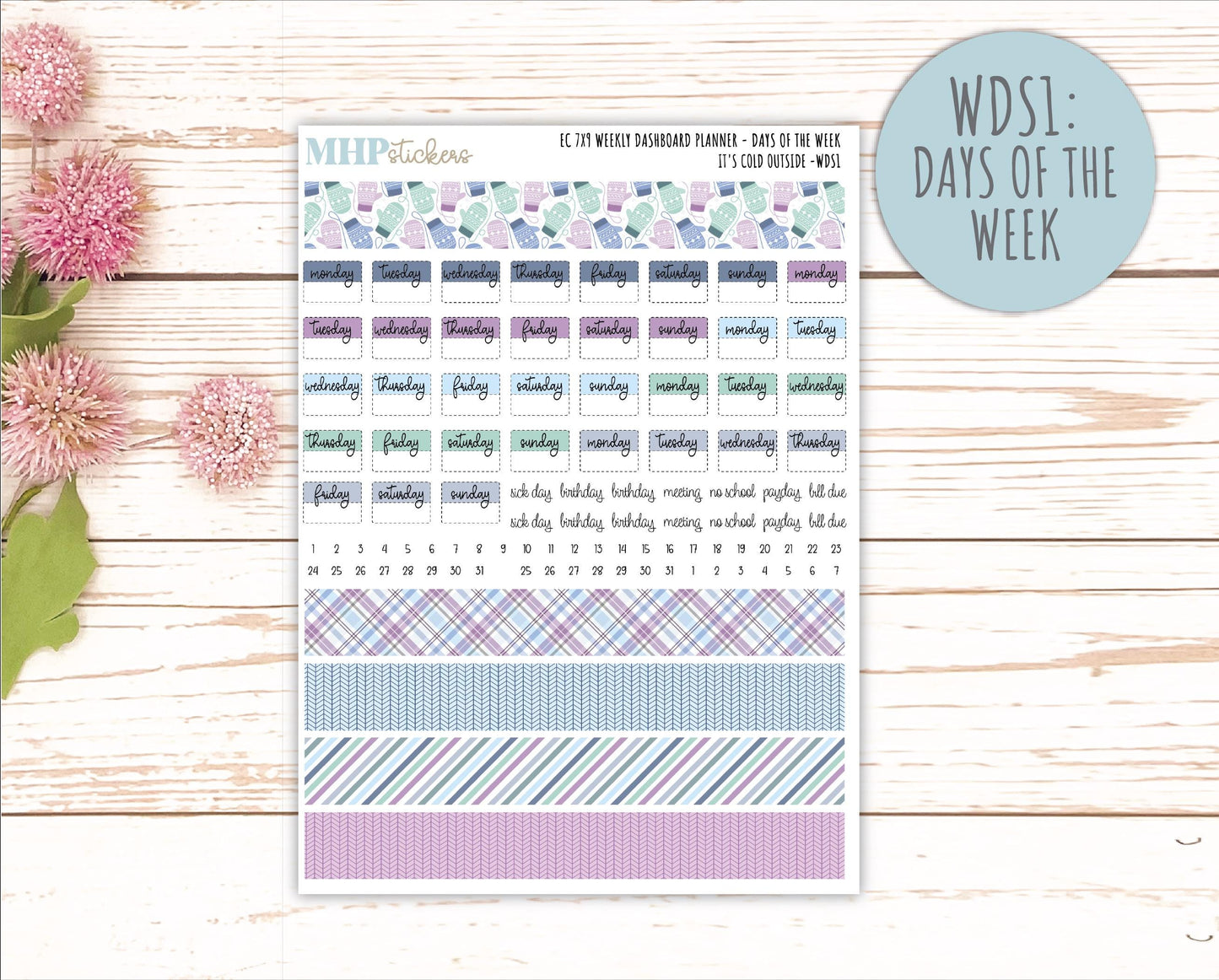 JANUARY Weekly Dashboard Kit for 7x9 Erin Condren Planners. 2026 Collection "It's Cold Outside" || ECWDS