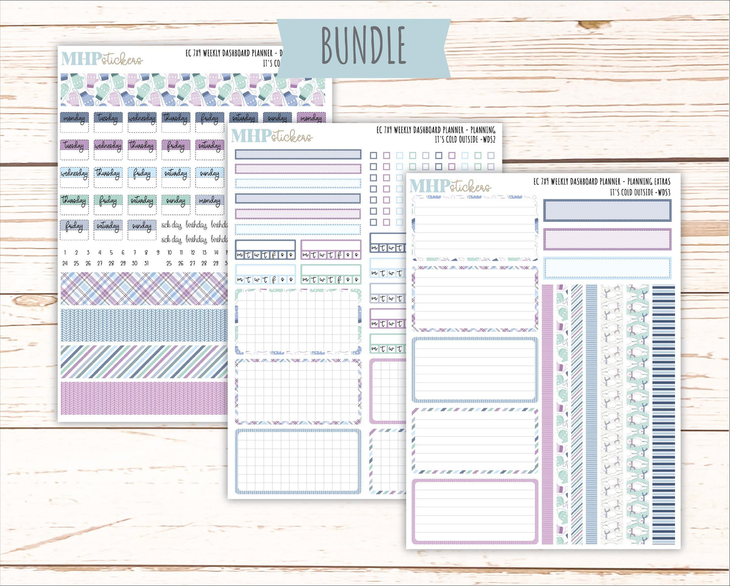 JANUARY Weekly Dashboard Kit for 7x9 Erin Condren Planners. 2026 Collection "It's Cold Outside" || ECWDS
