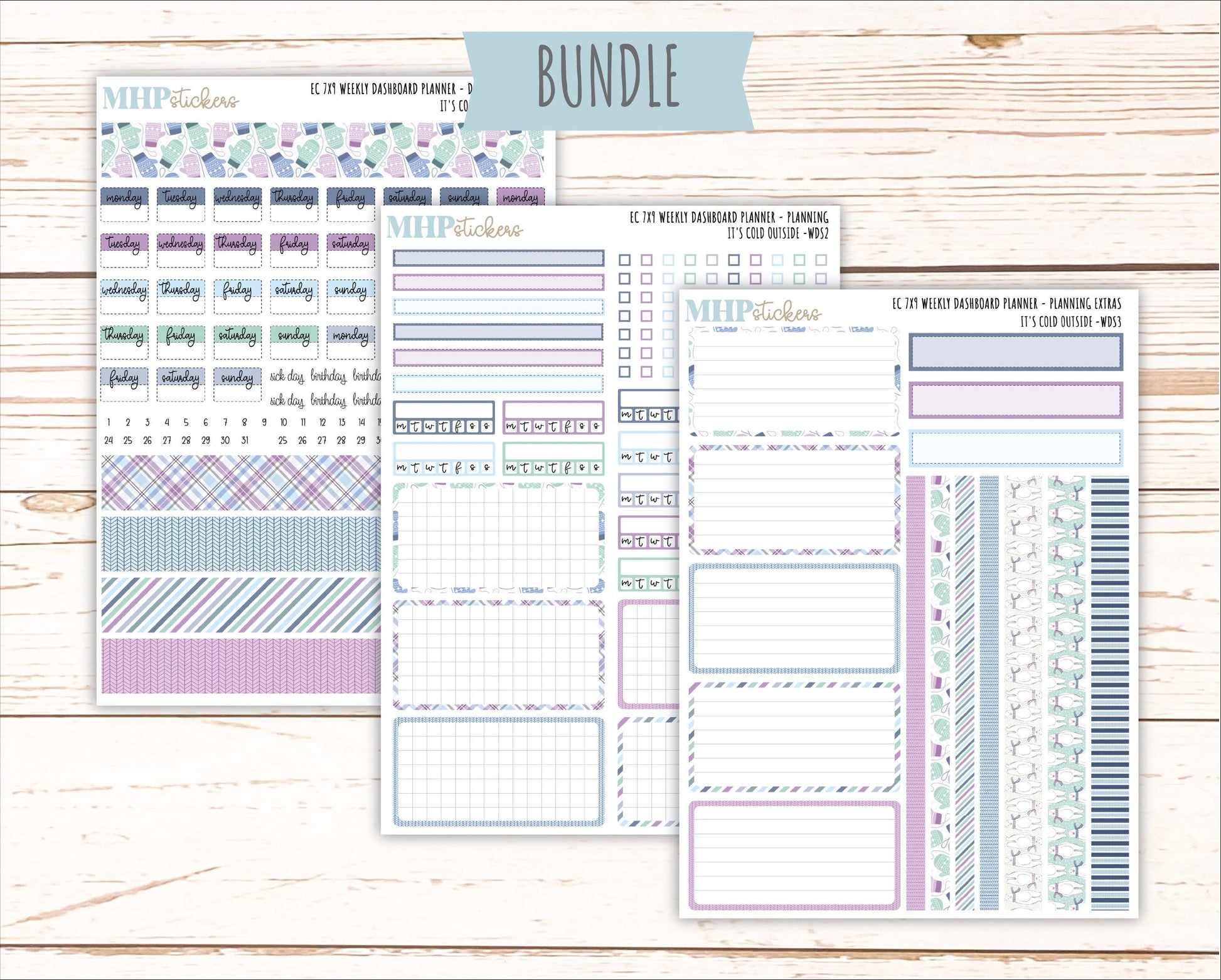JANUARY Weekly Dashboard Kit for 7x9 Erin Condren Planners. 2026 Collection "It's Cold Outside" || ECWDS