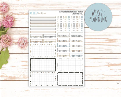 JANUARY Weekly Dashboard Kit for 7x9 Erin Condren Planners. 2026 Collection "January Frost" || ECWDS