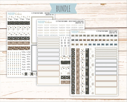 JANUARY Daily Duo Sticker Kit for 7x9 Erin Condren Planners. 2026 Collection "January Frost" || ECDD