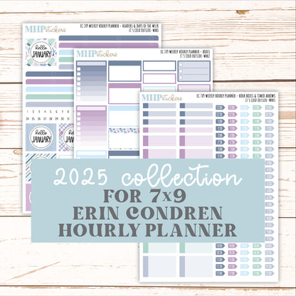 JANUARY Weekly Hourly Planning Kits for 7x9 Erin Condren Planners. 2026 Collection "It's Cold Outside" || ECWHR