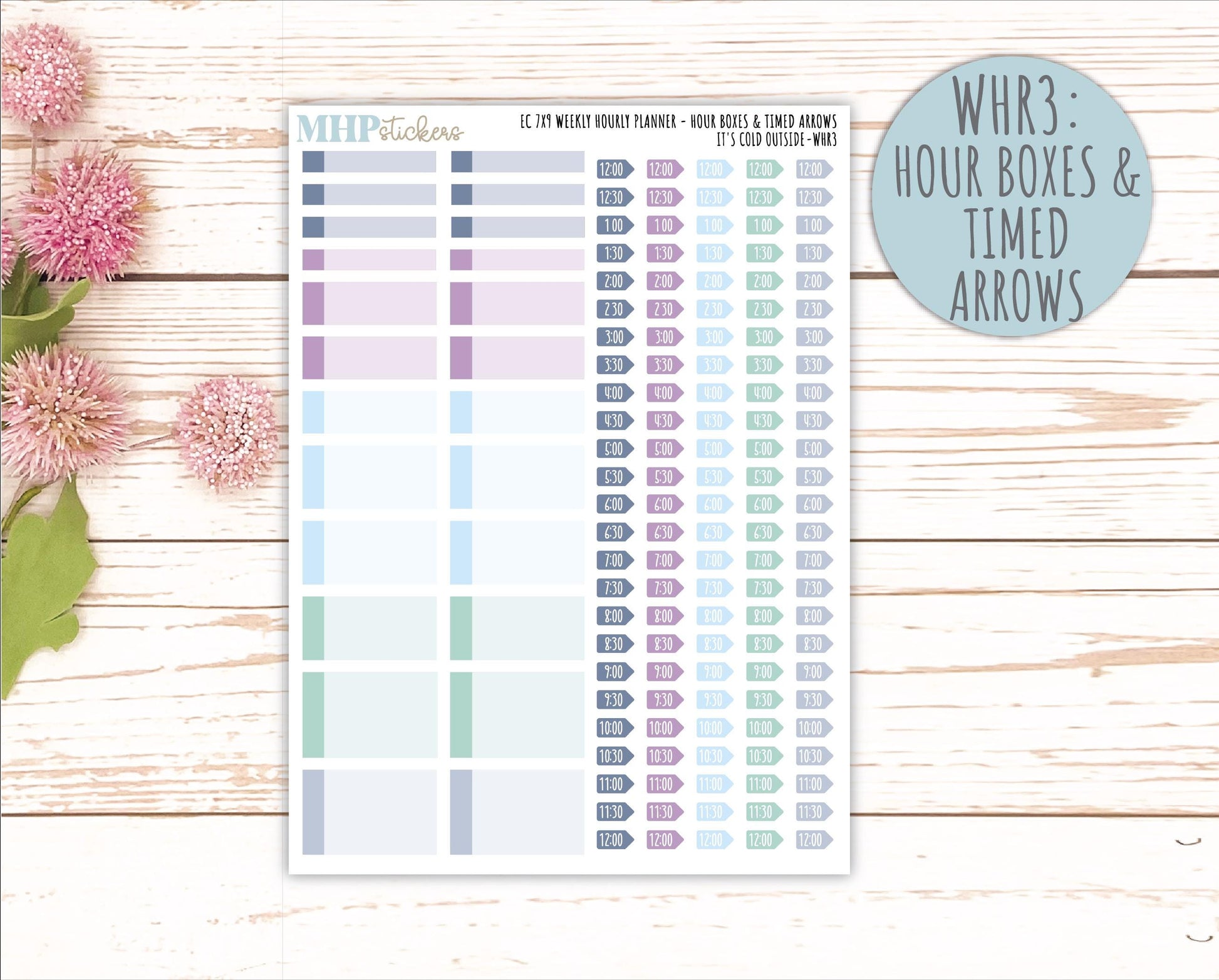 JANUARY Weekly Hourly Planning Kits for 7x9 Erin Condren Planners. 2026 Collection "It's Cold Outside" || ECWHR