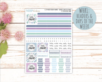 JANUARY Weekly Hourly Planning Kits for 7x9 Erin Condren Planners. 2026 Collection "It's Cold Outside" || ECWHR