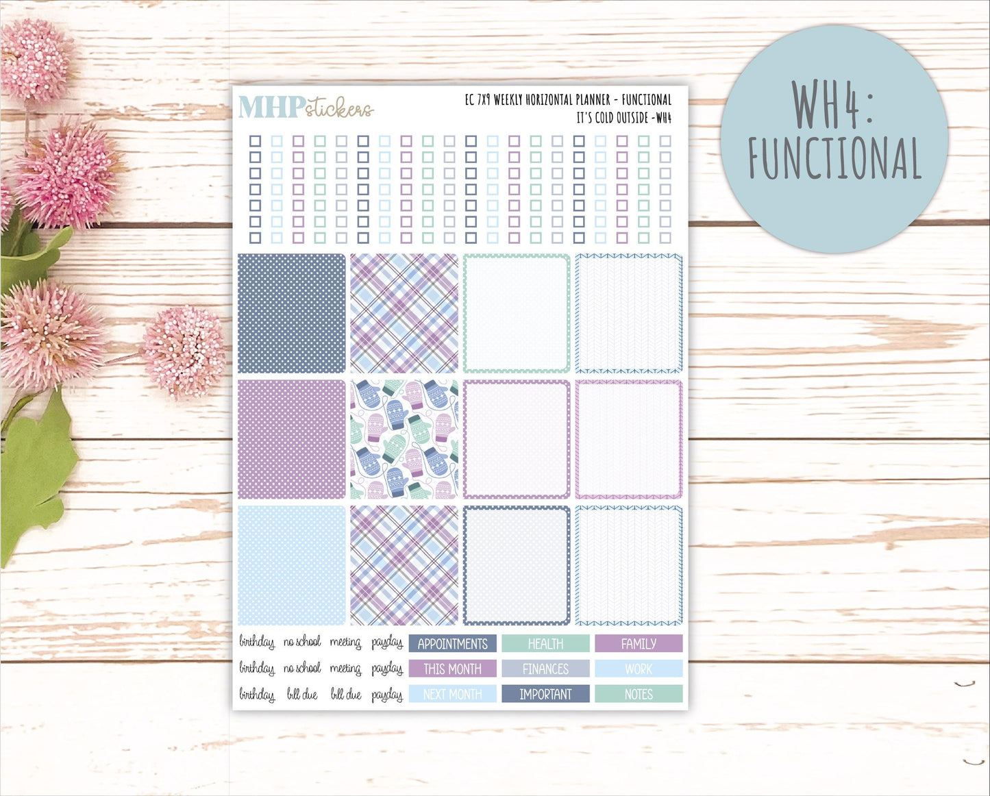 JANUARY Weekly Horizontal Planning Kit for 7x9 Erin Condren Planners. 2026 Collection "It's Cold Outside" || ECWH