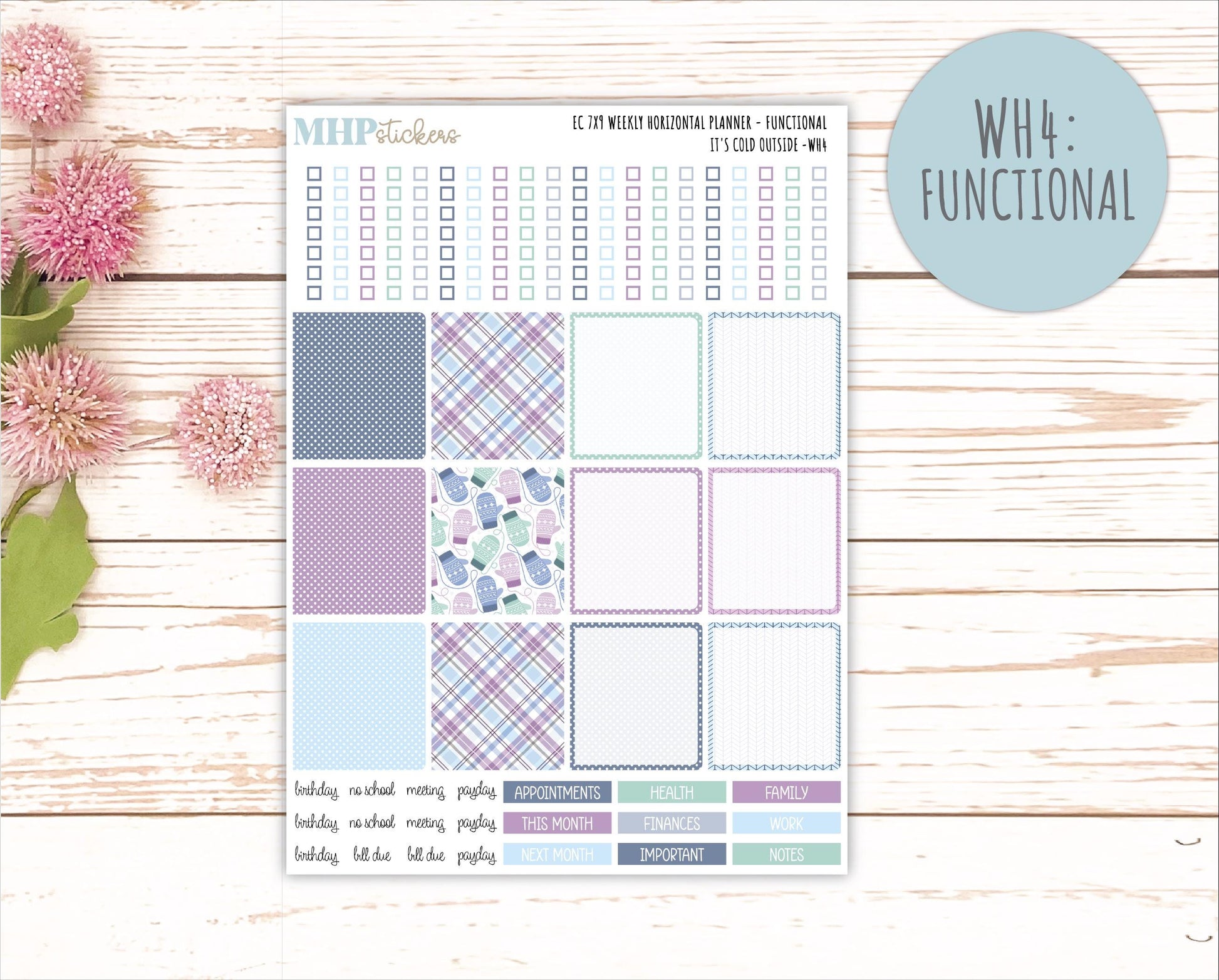 JANUARY Weekly Horizontal Planning Kit for 7x9 Erin Condren Planners. 2026 Collection "It's Cold Outside" || ECWH