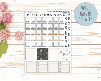 JANUARY Weekly Horizontal Planning Kit for 7x9 Erin Condren Planners. 2026 Collection "January Frost" || ECWH