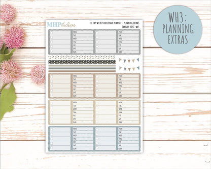 JANUARY Weekly Horizontal Planning Kit for 7x9 Erin Condren Planners. 2026 Collection "January Frost" || ECWH