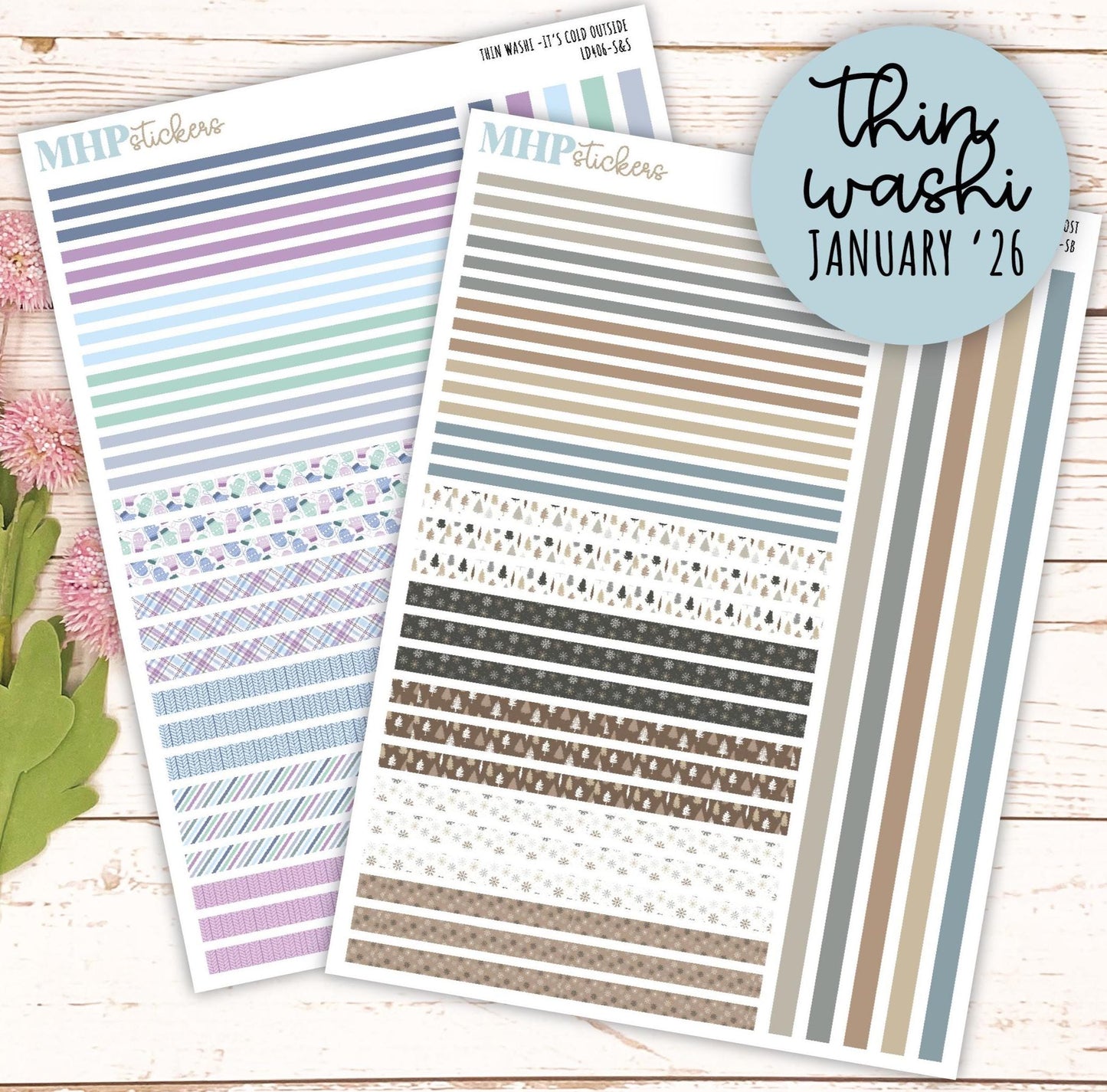 Thin Washi for Laurel Denise Planners. Planner Stickers JANUARY '26 || LD406