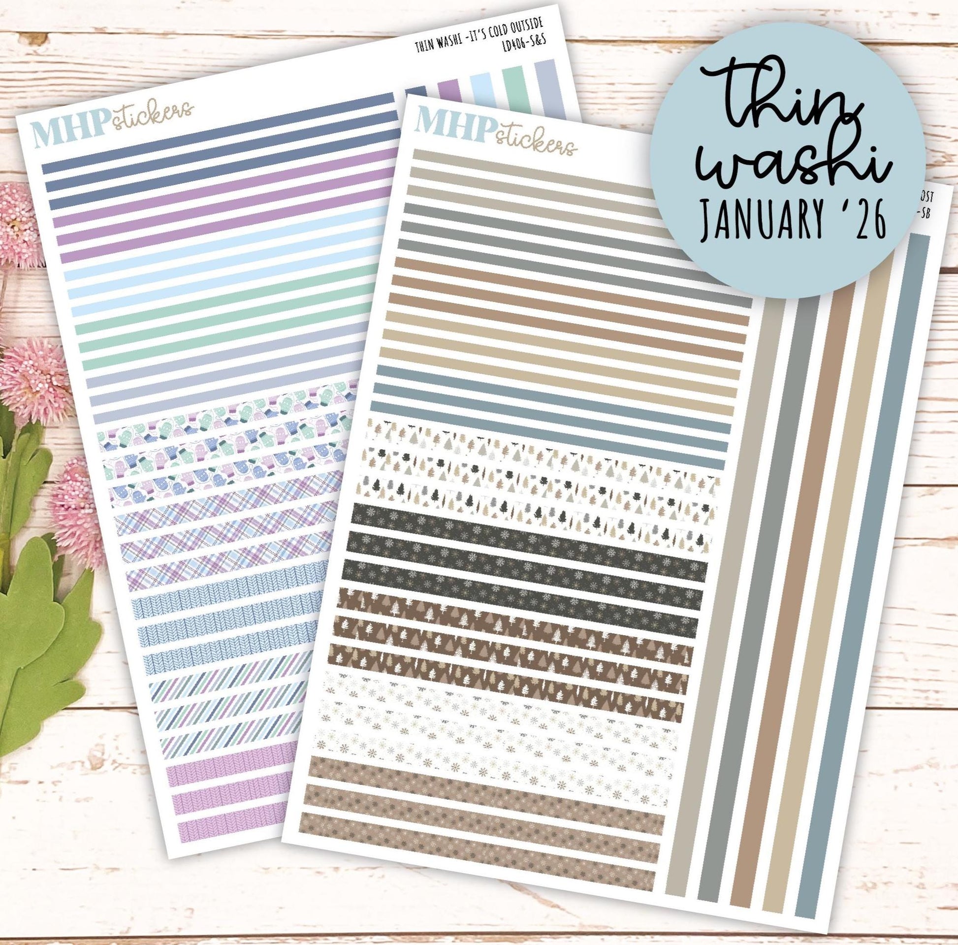 Thin Washi for Laurel Denise Planners. Planner Stickers JANUARY '26 || LD406