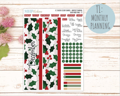 DECEMBER Stickers for EC Teacher Lesson Planner. 2025 Collection "Berry Merry Xmas" || ECT