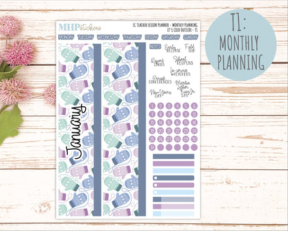 JANUARY Stickers for EC Teacher Lesson Planner. 2025 Collection "It's Cold Outside" || ECT