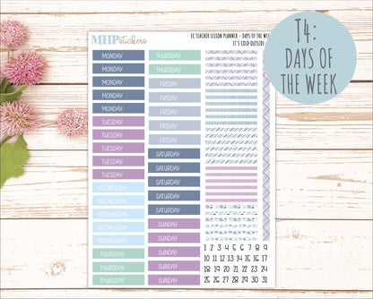 JANUARY Stickers for EC Teacher Lesson Planner. 2025 Collection "It's Cold Outside" || ECT