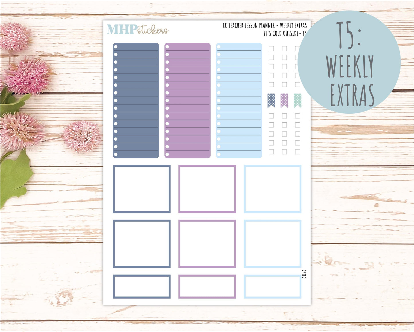 JANUARY Stickers for EC Teacher Lesson Planner. 2025 Collection "It's Cold Outside" || ECT