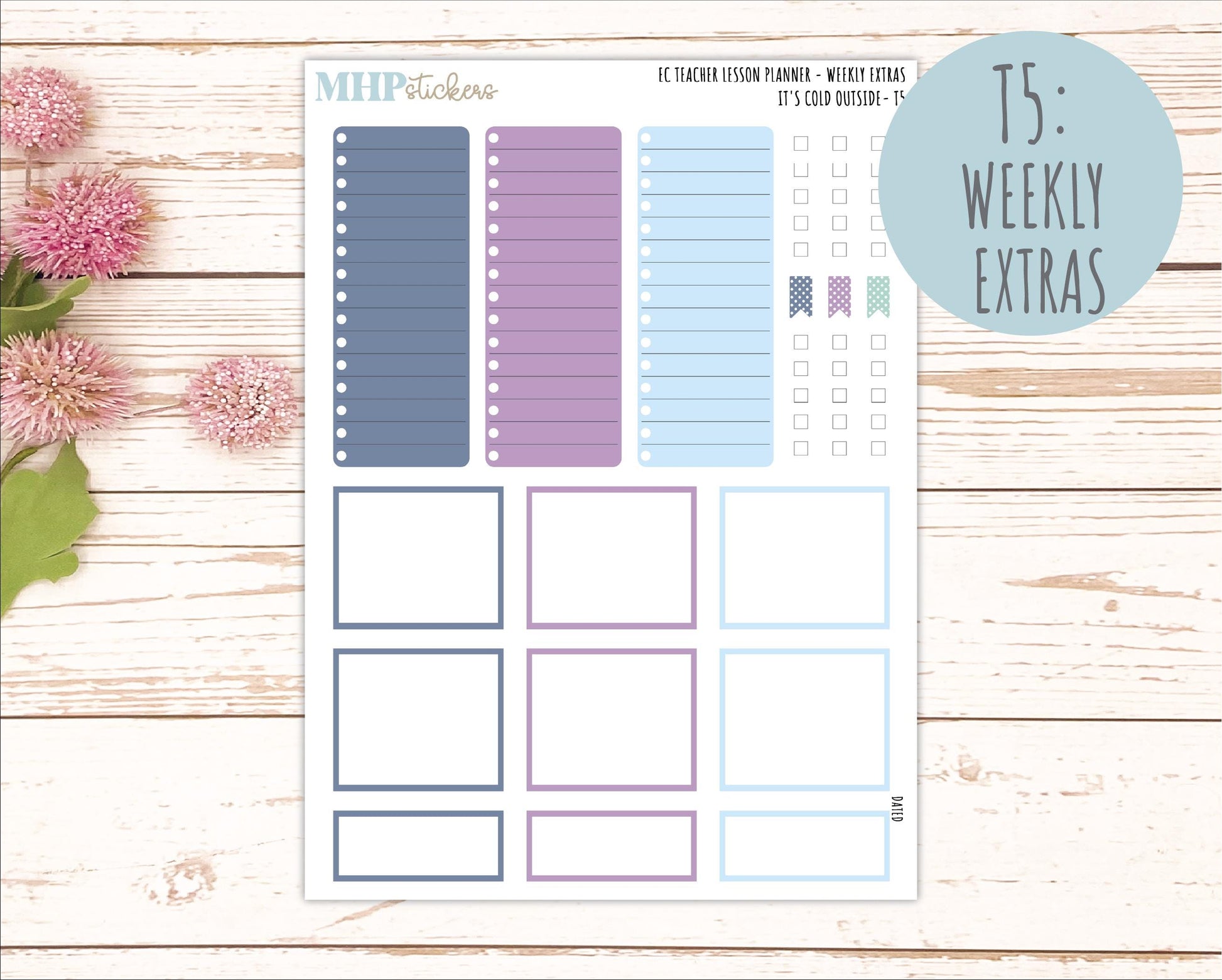 JANUARY Stickers for EC Teacher Lesson Planner. 2025 Collection "It's Cold Outside" || ECT