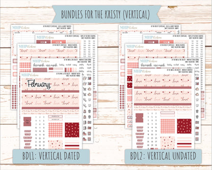 FEBRUARY 2026 Stickers for the Mae & Kristy Laurel Denise Planners (Book Bound Planner) "Sweet Valentine" || BB