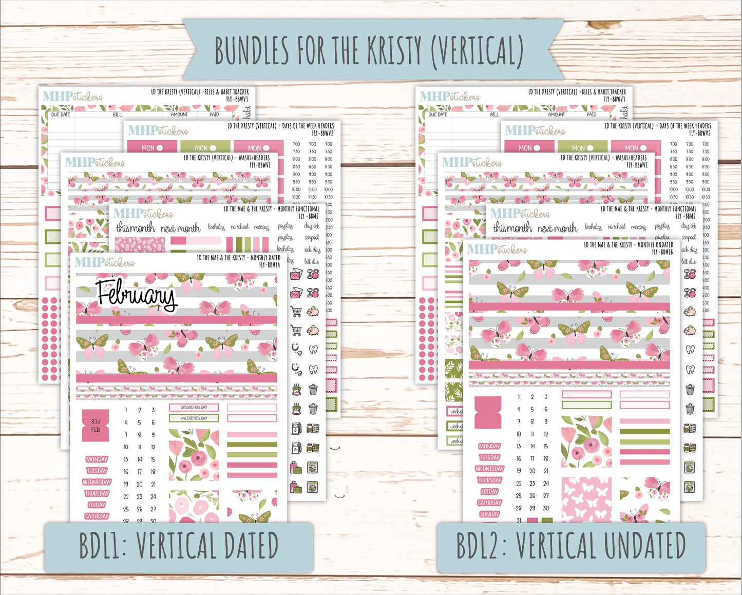 FEBRUARY 2026 Stickers for the Mae & Kristy Laurel Denise Planners (Book Bound Planner) "Fly" || BB