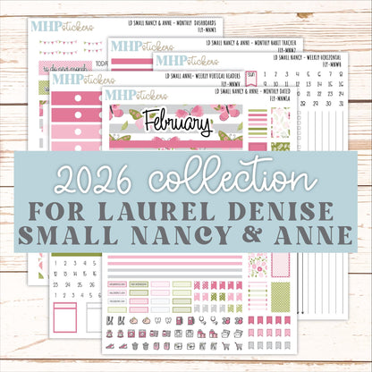 FEBRUARY 20265 Stickers for Small Nancy & Anne Laurel Denise Planners. (Formerly Mini Planner) "Fly" || MN