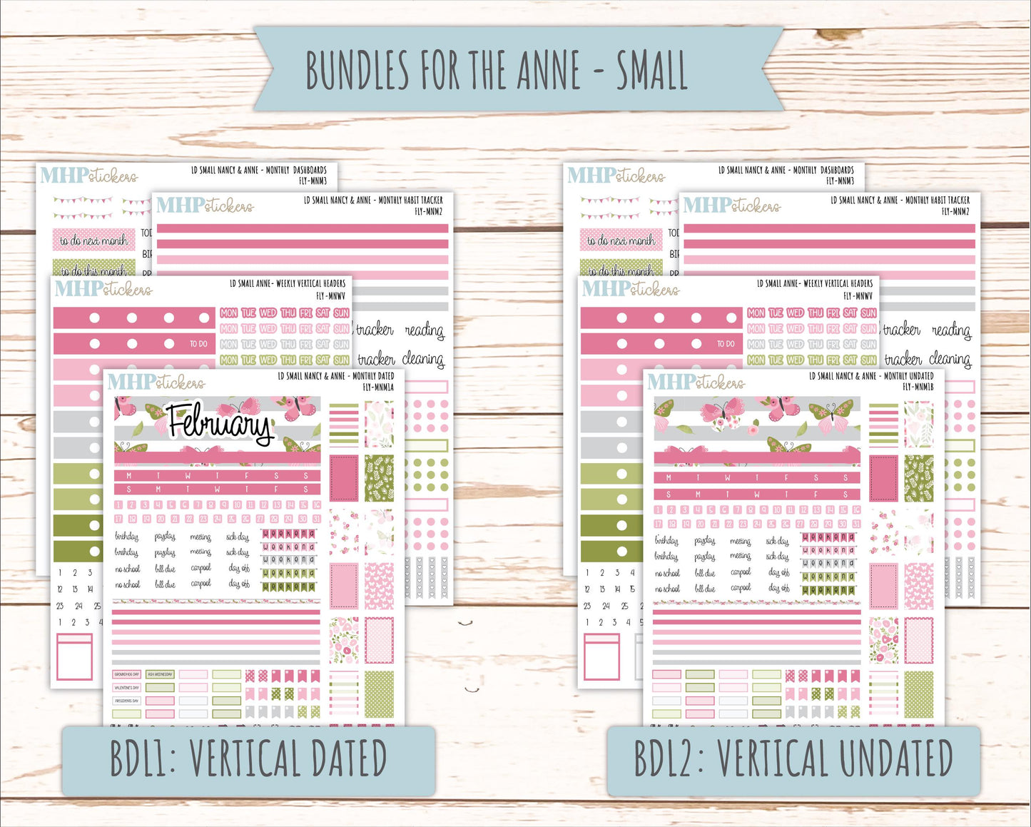 FEBRUARY 20265 Stickers for Small Nancy & Anne Laurel Denise Planners. (Formerly Mini Planner) "Fly" || MN