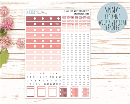 FEBRUARY 2026 Stickers for Small Nancy & Anne Laurel Denise Planners. (Formerly Mini Planner) "Sweet Valentine" || MN