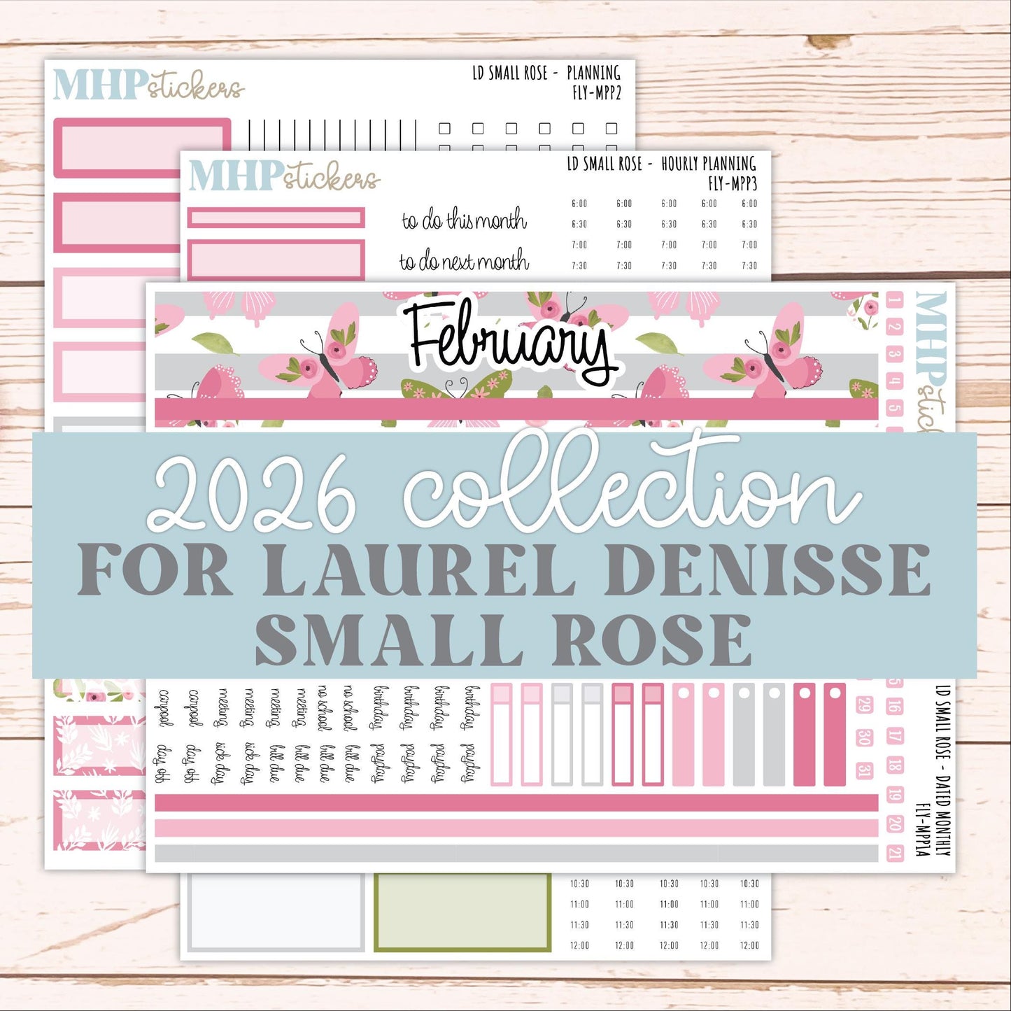 FEBRUARY 2026 Stickers for The Small Rose Laurel Denise Planner (Formerly Mini Project Planner) "Fly" || MPP