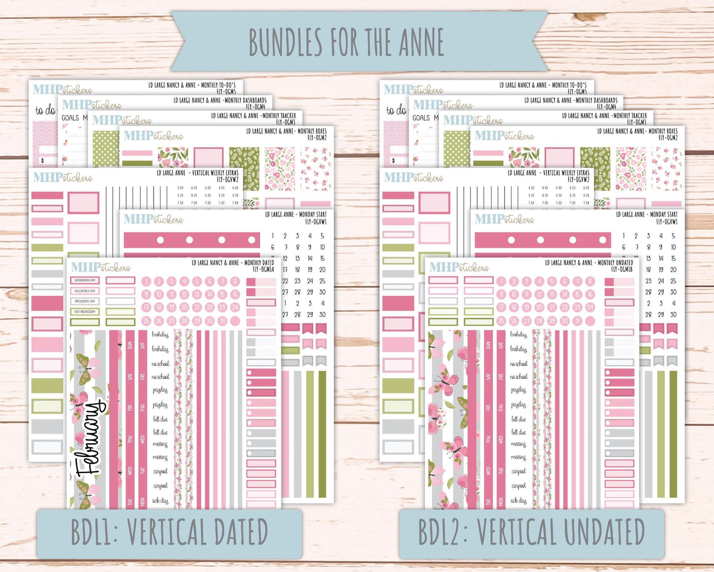 FEBRUARY 2026 Stickers for Large Nancy & Anne Planners (Formerly Original Size). For Laurel Denise Planners. "Fly" || OG