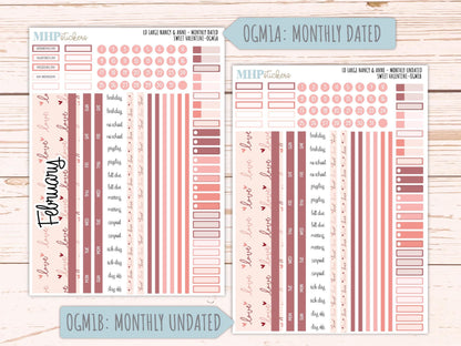 FEBRUARY 2026 Stickers for Large Nancy & Anne Planners (Formerly Original Size). For Laurel Denise Planners. "Sweet Valentine" || OG