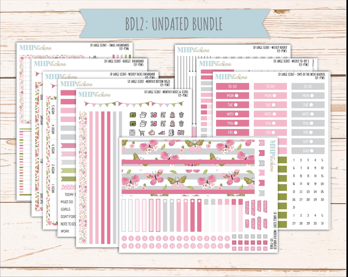 FEBRUARY 2026 Stickers for the Large Scout Planner (formerly Portrait Planner). For Laurel Denise Planners "Fly" ||PT