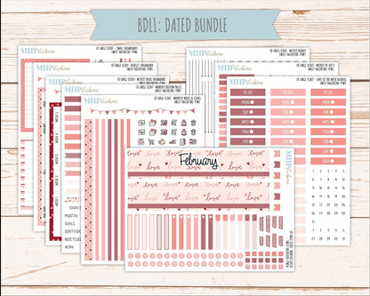 FEBRUARY 2026 Stickers for the Large Scout Planner (formerly Portrait Planner). For Laurel Denise Planners "Sweet Valentine" ||PT