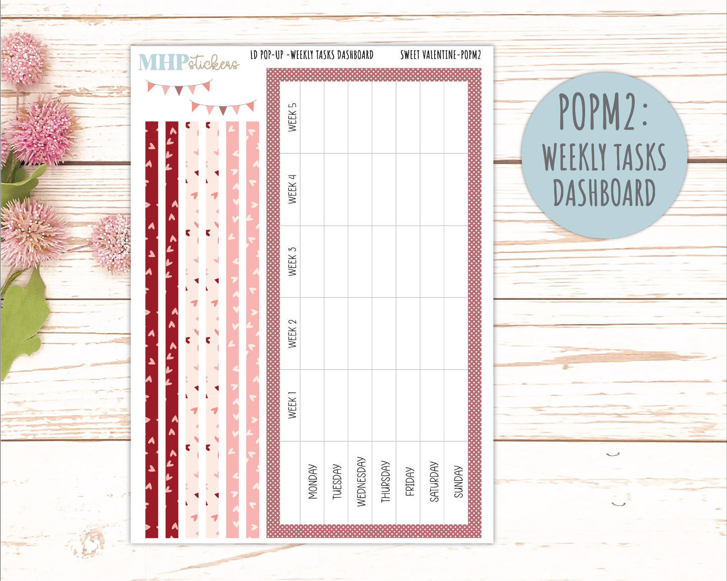 FEBRUARY 2026 Stickers for The Jo, Laurel Denise Planner (Formerly Pop-Up Planner) "Sweet Valentine" || POP