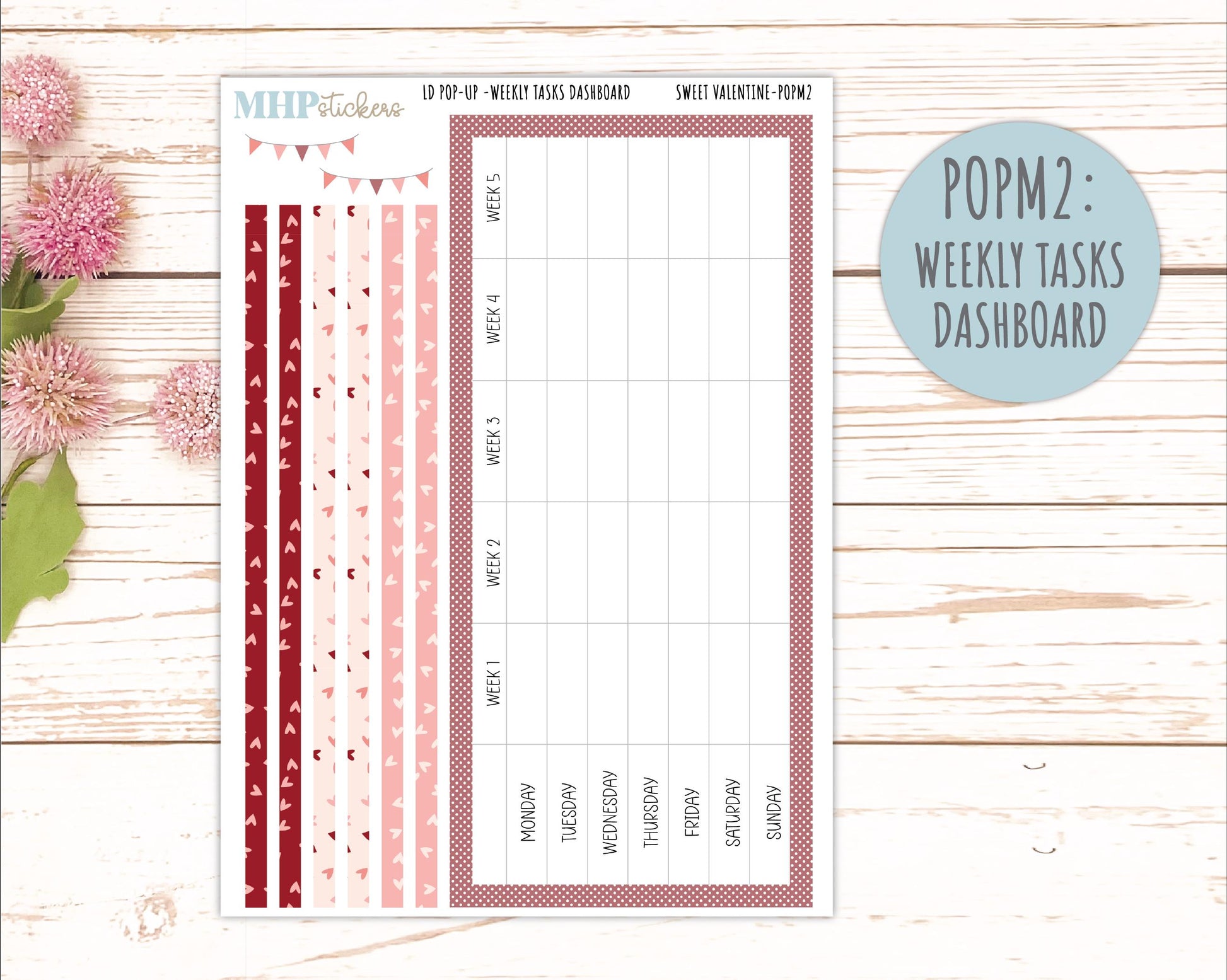 FEBRUARY 2026 Stickers for The Jo, Laurel Denise Planner (Formerly Pop-Up Planner) "Sweet Valentine" || POP