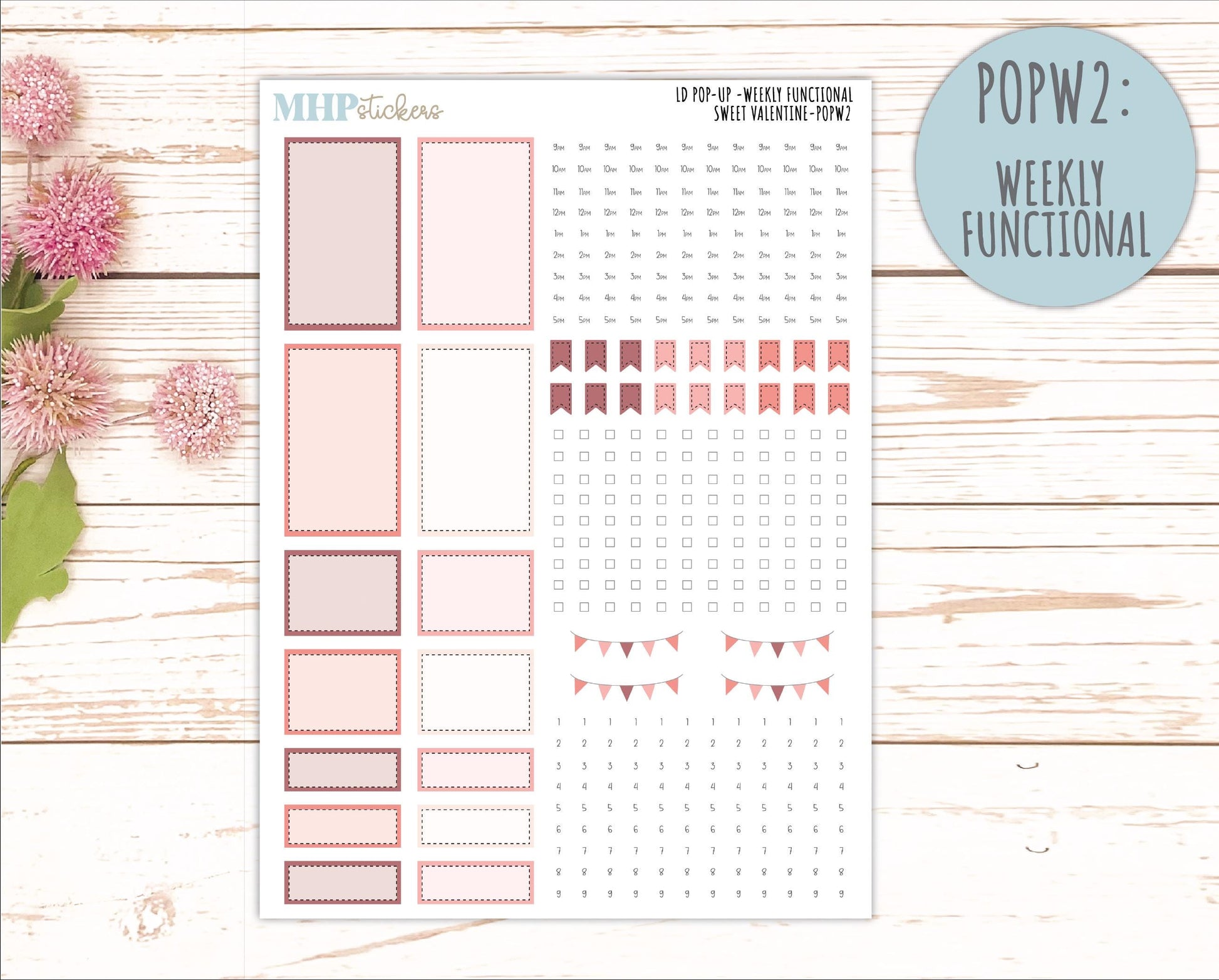 FEBRUARY 2026 Stickers for The Jo, Laurel Denise Planner (Formerly Pop-Up Planner) "Sweet Valentine" || POP