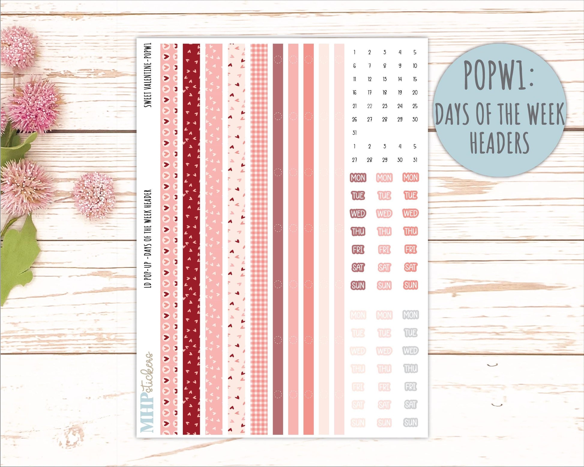 FEBRUARY 2026 Stickers for The Jo, Laurel Denise Planner (Formerly Pop-Up Planner) "Sweet Valentine" || POP