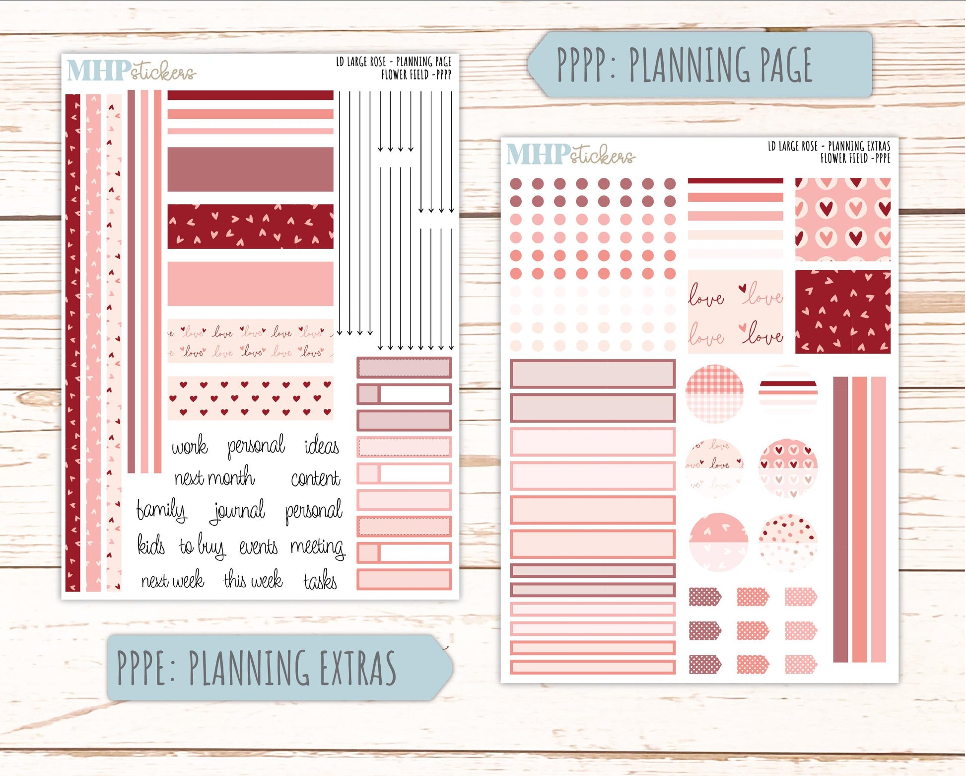 FEBRUARY 2026 Stickers for the Large Rose Planner (Formerly Project Planner). Laurel Denise. "ISweet Valentine" || PP