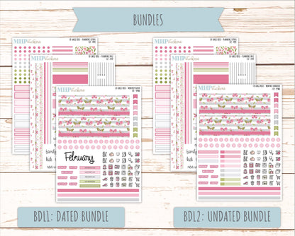 FEBRUARY 2026 Stickers for the Large Rose Planner (Formerly Project Planner). Laurel Denise. "Fly" || PP