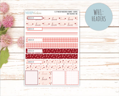 FEBRUARY Weekly Horizontal Planning Kit for 7x9 Erin Condren Planners. 2026 Collection "Sweet Valentine" || ECWH