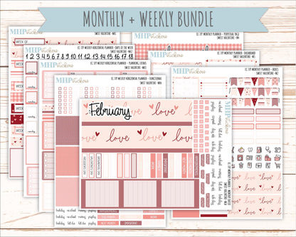 FEBRUARY Weekly Horizontal Planning Kit for 7x9 Erin Condren Planners. 2026 Collection "Sweet Valentine" || ECWH