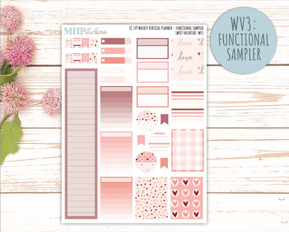 FEBRUARY Weekly Vertical Kits for 7x9 Erin Condren Planners. 2026 Collection "Sweet Valentine" || ECWV