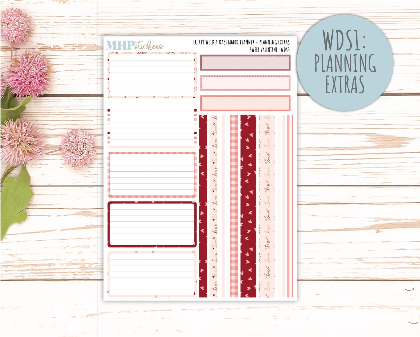 FENRUARY Weekly Dashboard Kit for 7x9 Erin Condren Planners. 2026 Collection "Sweet Valentine" || ECWDS