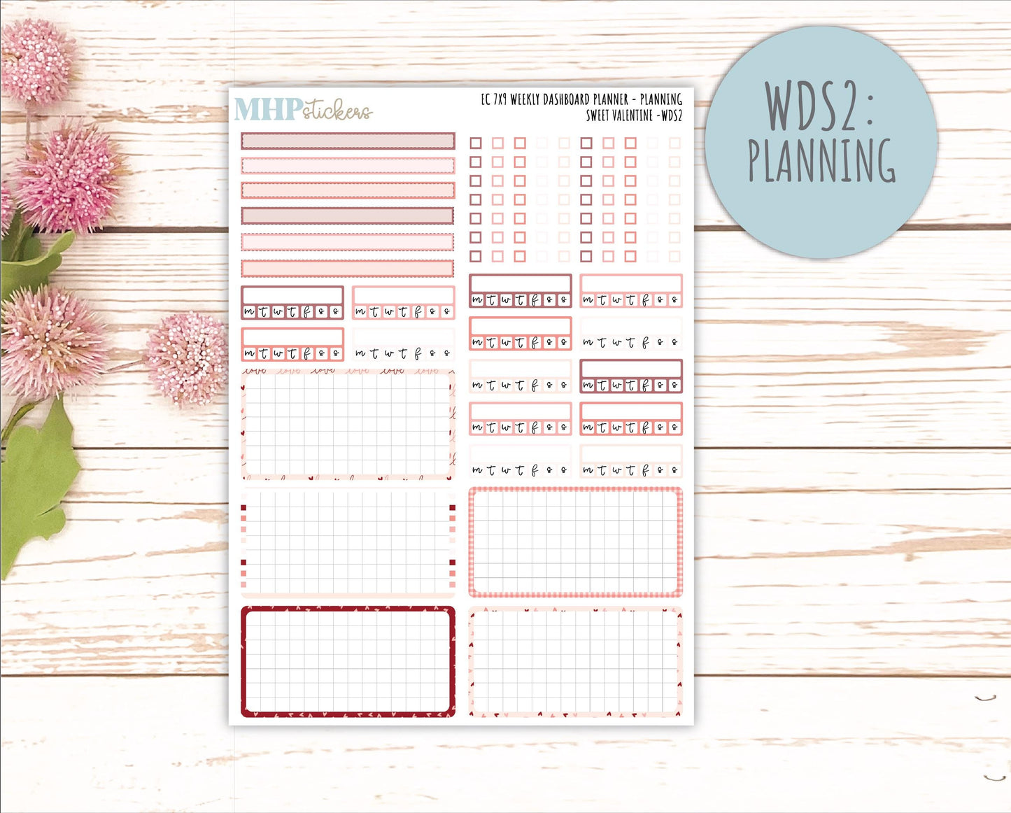 FENRUARY Weekly Dashboard Kit for 7x9 Erin Condren Planners. 2026 Collection "Sweet Valentine" || ECWDS