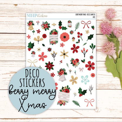 Decorative Planner Stickers "Berry Merry Xmas" || AO8-BM