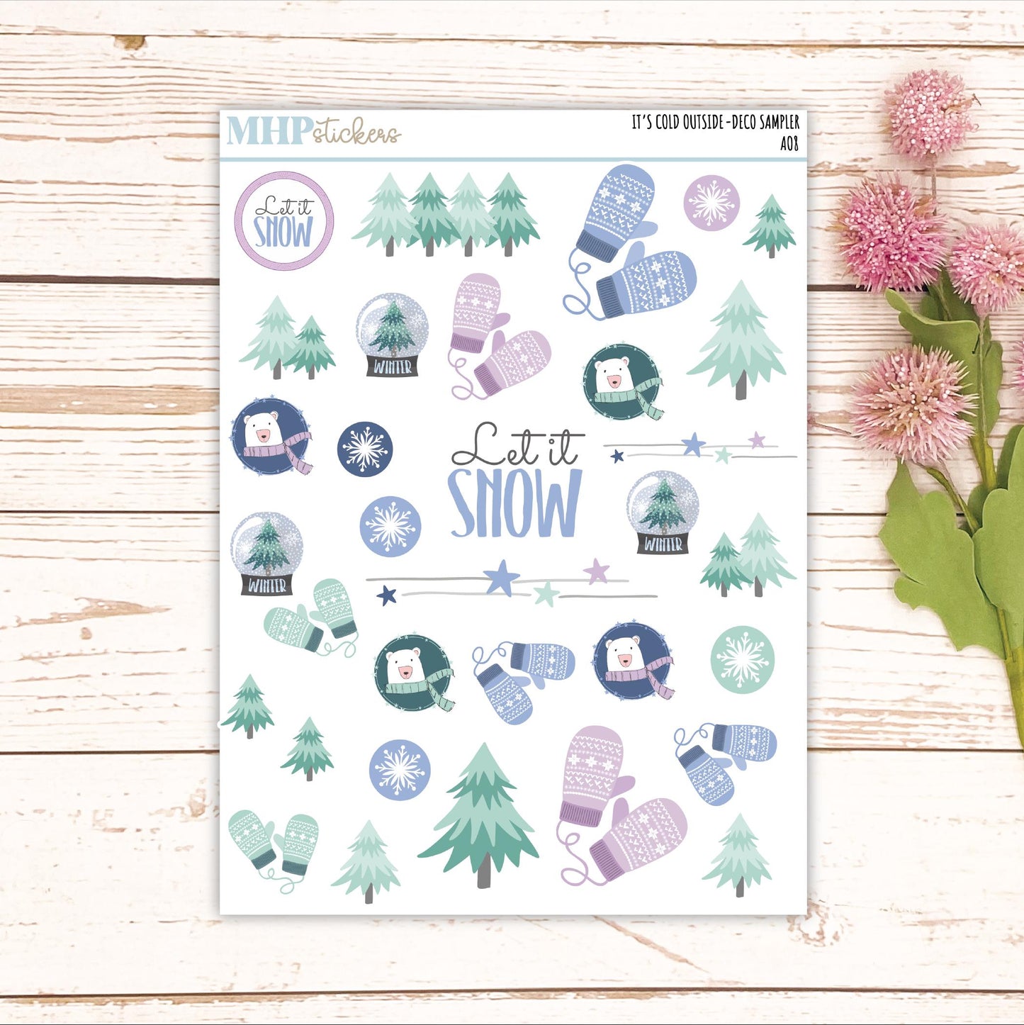 Decorative Planner Stickers "It's Cold Outside" || AO8-IC