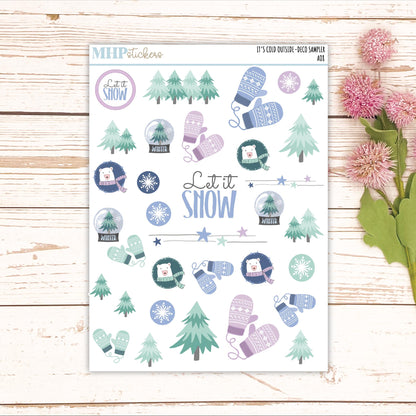Decorative Planner Stickers "It's Cold Outside" || AO8-IC