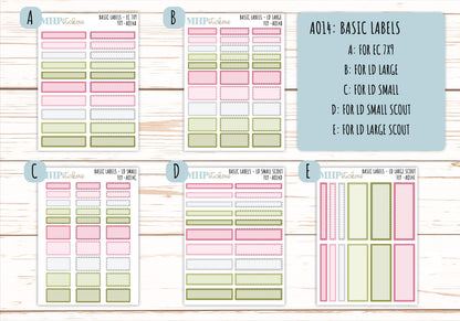 Basic Labels & Habit Trackers. ADD-On's for Monthly Kits "Fly" || AOBL