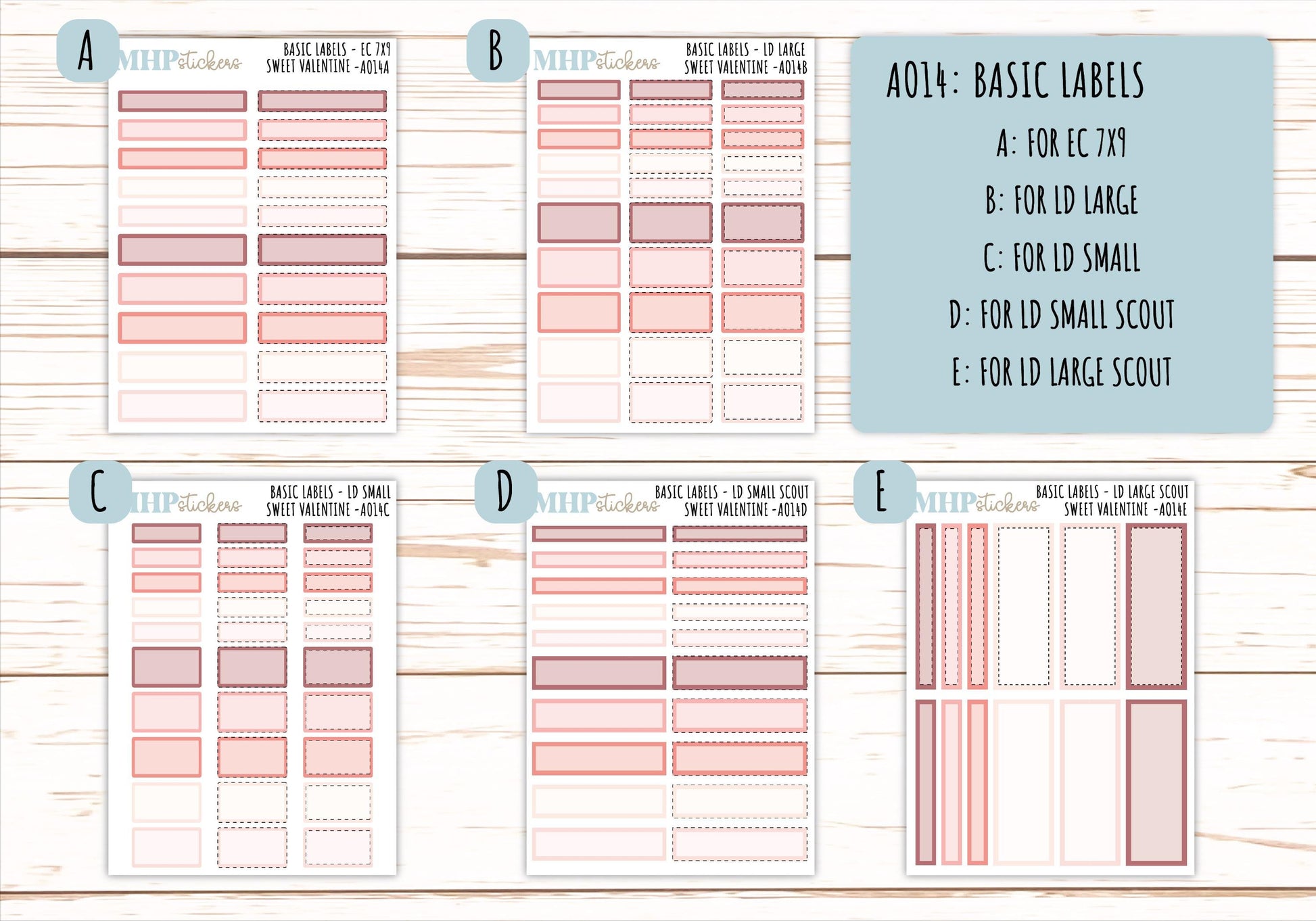 Basic Labels & Habit Trackers. ADD-Ons for Monthly Kits "Sweet Valentine" || AOBL
