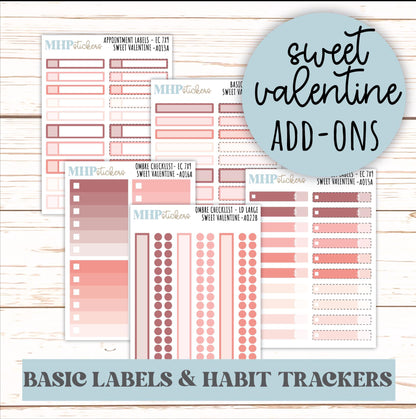 Basic Labels & Habit Trackers. ADD-Ons for Monthly Kits "Sweet Valentine" || AOBL
